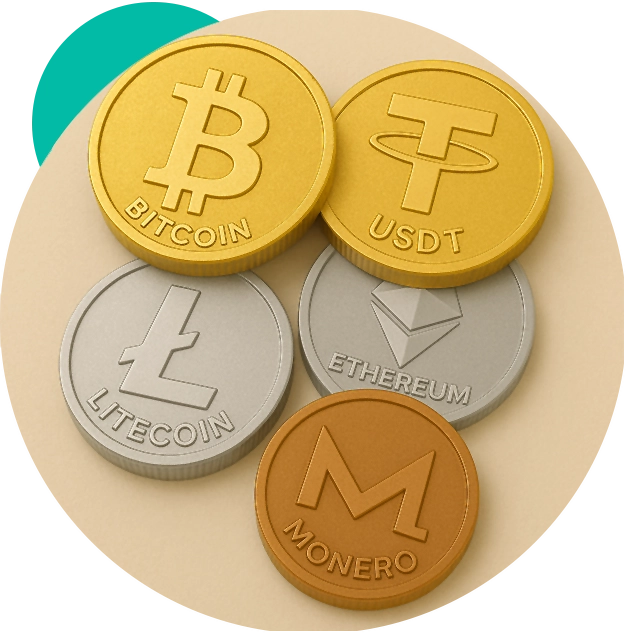 Pay for Germany dedicated servers with Bitcoin, USDT and USDC