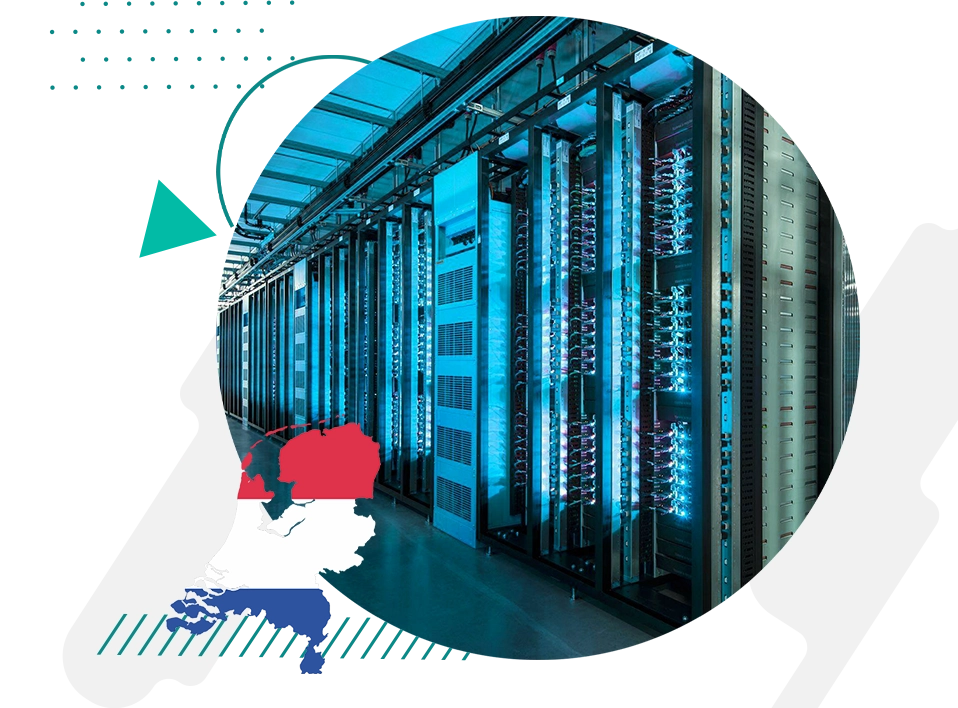 Netherlands dedicated server hosting racks in a Dutch data center