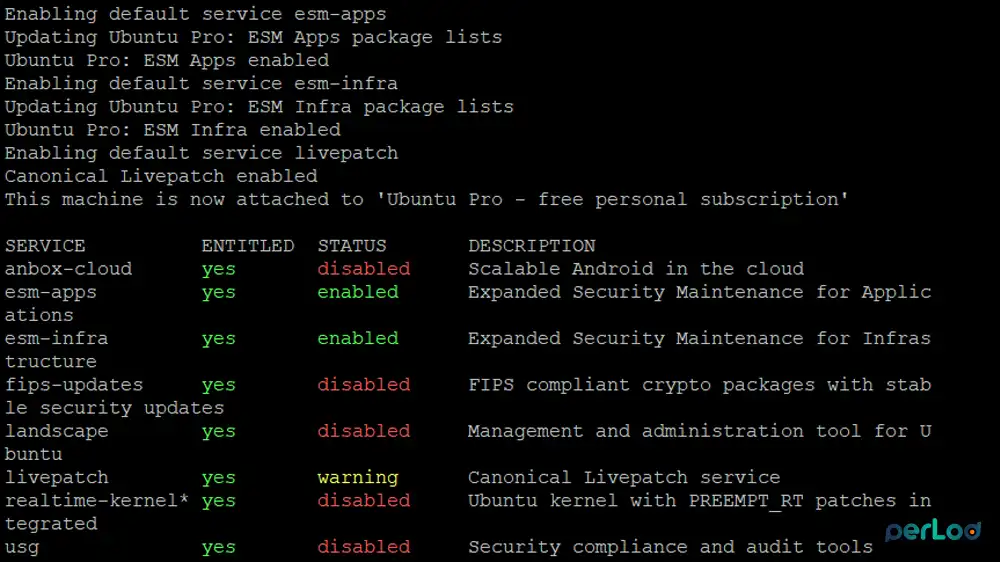 enable canonical livepatch
