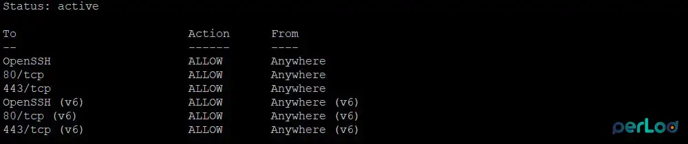 Verify UFW firewall rules for Caddy Reverse Proxy