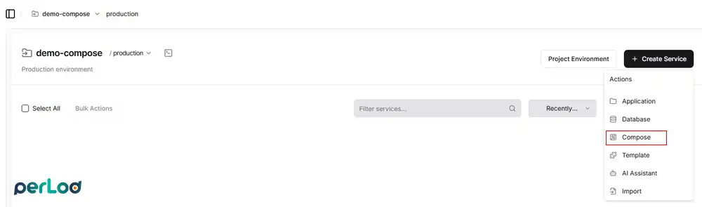 Create a new service in Dokploy project