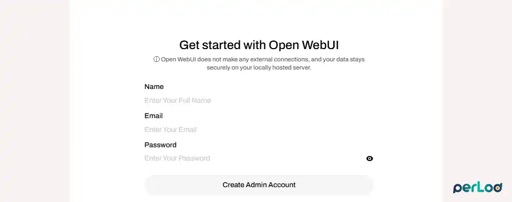 Create admin account for Open WebUI