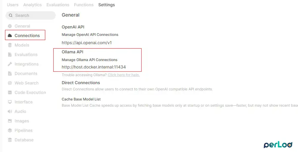 Verify Ollama API URL in Open Web UI