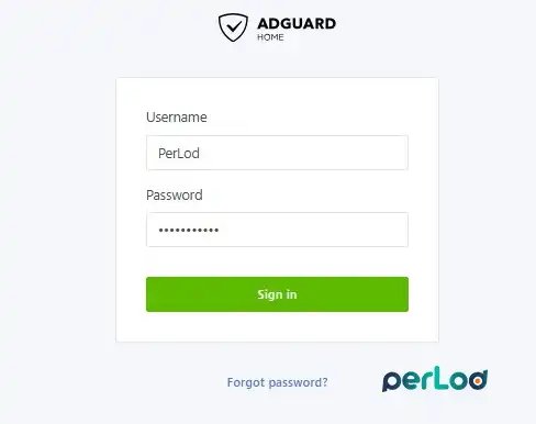 Sign in to AdGuard Home