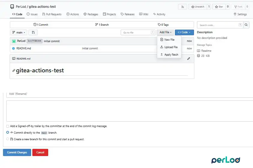 Create the Workflow File in Gitea