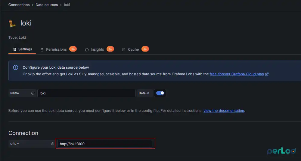 Set Loki URL in Grafana