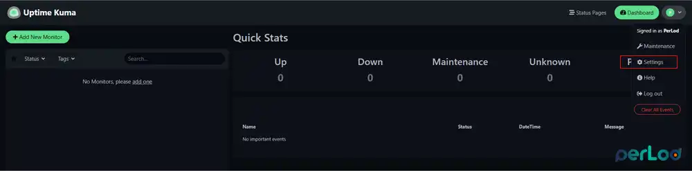 Open Settings in Kuma