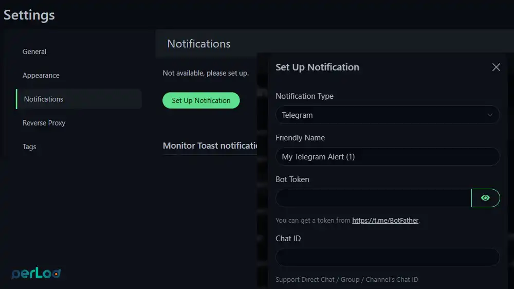 Set up a notification in Kuma