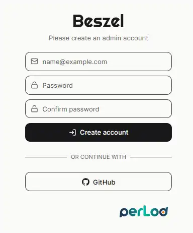 Create a Beszel admin account
