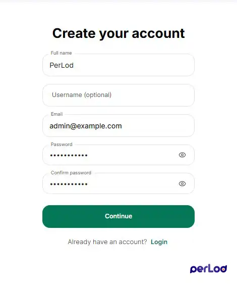 Create LibreChat account